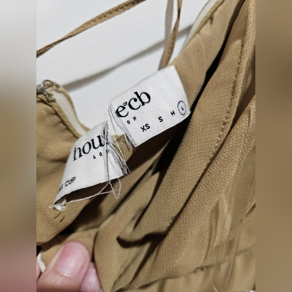 House Of Cb Naomi Elegant Olive Green Midi Dress Halter Large - Picture 3 of 9